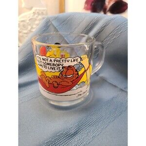 Vintage 1978 Garfield McDonald’s Hammock Mug Glass “It’s Not a Pretty Life”